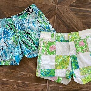Set of Lilly Pulitzer Callahan Shorts Lets Cha Cha and Lioness Prints Size 8